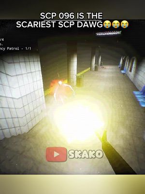 The image shows a first-person perspective of a video game scene, likely a horror game. A dark, tunnel-like environment is lit by a bright, central light illuminating a figure covered in a yellow gradient, with an ominous, humanoid shape in the distance. The foreground contains a hand holding a flashlight or weapon, which is casting the central light. The YouTube logo and the creator's brand logo are at the bottom with the title text at the top of the image.