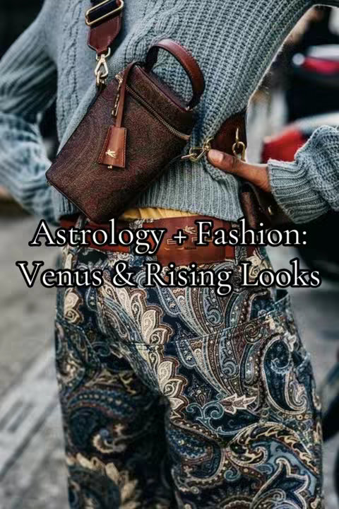 The cover image features a person from the waist up, wearing a gray sweater and patterned pants. A brown purse with a handle and strap is slung over their shoulder. Text overlays the image in a black font.