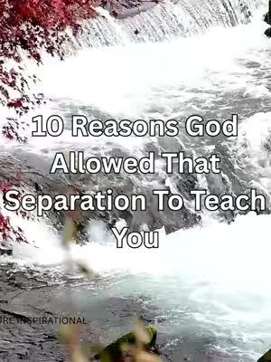 The image shows a rushing waterfall with visible text overlaid. The water appears clear and flowing. The text is white and appears to be the title and explains the message of the video's content.