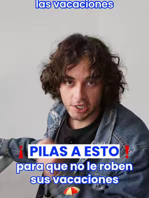 A young man with brown curly hair, wearing a denim jacket, is looking directly at the camera with a serious expression. Text overlays appear on the image with a background that seems to be indoors.