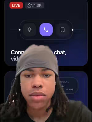 The cover image shows a young man with long hair wearing a gray cap over a dark background featuring UI elements from a social media app. A "LIVE" indicator is visible on the top left corner.