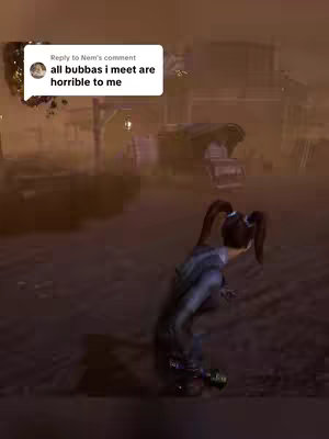 The cover image shows a scene from a video game with a character from behind, crouched on the ground. The background suggest a dimly lit, industrial or outdoor environment. A speech bubble from a comment appears in the upper left corner.