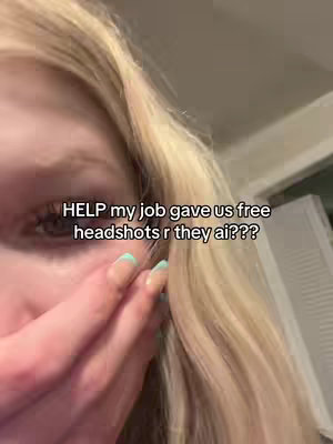 The cover image shows a close-up of a person's face, likely a selfie. The person has blonde hair and is touching their face with their hand. Text overlays the image, with a filter applied that makes the skin appear smoother. The lighting seems to be soft and natural.