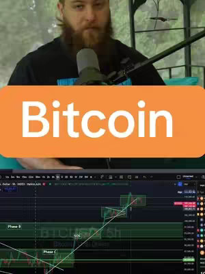 The cover image features a man with a beard sitting in front of a window with a chart on its screen. The text overlay says 'Bitcoin' in an orange rectangle.