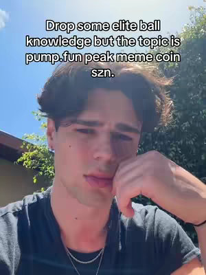 A young man with dark hair is centered in the frame, with a slightly downward gaze. His expression appears thoughtful. The background is a mix of green foliage and glimpses of a bright blue sky, suggesting a sunny outdoor setting. Text is overlaid at the top, written in a clean, sans-serif font.