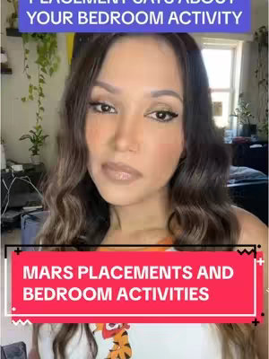 A woman with long, wavy brown hair is centered in the frame. She's wearing makeup, including eye shadow and lip gloss. Text overlays are at the top and bottom of the frame, with a blurred background suggesting indoor greenery. The layout is a vertical video format.