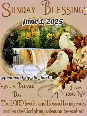 The cover image features a blended composition with a natural scenery background, including a waterfall and a forest. Two white doves are prominently placed in the foreground, and floral elements frame these elements. Text overlays indicate the date and message.
