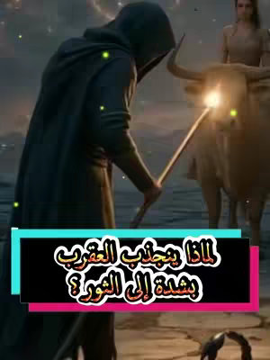 An illustrated fantasy image shows a robed figure in a dark surrounding that is holding a staff with a glowing light towards a bull creature with a woman in the background. The background is a cloudy or smoky setting with faint sparkles. The front image has an overlay with green, pink and blue text.