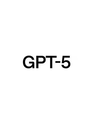 A plain white background with the text "GPT-5" in a bold, black font centered. The text is large and prominent.