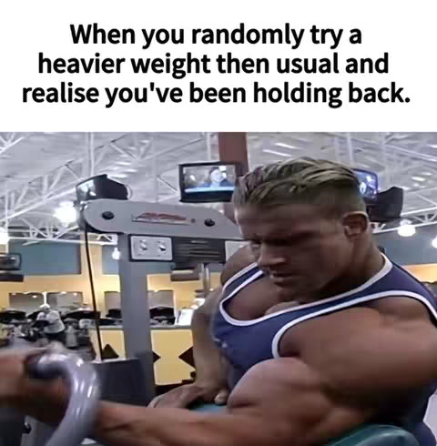 A bodybuilder in a gym environment is seen in the image, mid-workout with a determined expression suggesting the effort of lifting. The gym includes workout equipment, and the overall setting suggests a focus on fitness and exercise. Overlay text introduces the scenario.