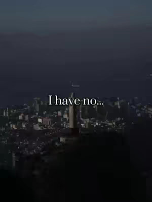 The cover image depicts a cityscape at dusk or night, with lights illuminating buildings and streets. In the foreground, a statue, possibly of Christ the Redeemer, is visible. Text overlayed on the image reads, "I have no…"