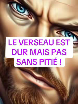 A close-up shot of a man's face with intense blue eyes and a beard. The image has a digital art style, with a background that fades into shadow. A white rectangular box with purple text overlay emphasizes the video's zodiac theme.