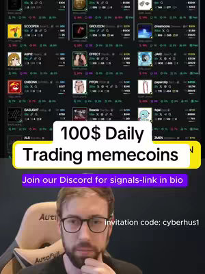A man with glasses is seated, with a monitor displaying financial data behind him. The image has overlaid text that draws attention to the content. The text is inside a rectangle and has a yellow background