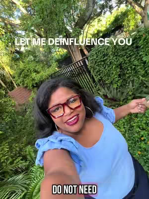 A woman with dark hair and glasses smiles at the camera while outdoors, with text overlaying the image.
