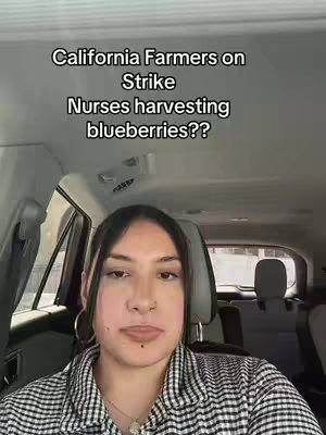 A selfie video shows a woman in a car, looking at the camera, with added text overlayed at the top. The background is a car interior.