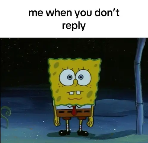 A still image from the animated television show 'SpongeBob SquarePants.' The image centers on SpongeBob, facing the viewer with a worried expression; he has visible sweat drops and his eyes are looking upwards. The character is set against a night sky with stars and a minimal background.