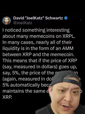 The cover image features a person positioned at the bottom with a screenshot of a tweet from David "JoelKatz" Schwartz, overlaid. The person is facing the camera and speaking.