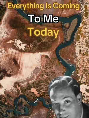 The cover image features a black and white photo of a man's head and shoulders set against a background of a natural landscape with a winding river. The text overlayed on the image reads: "Everything Is Coming To Me Today" in a stylized font.