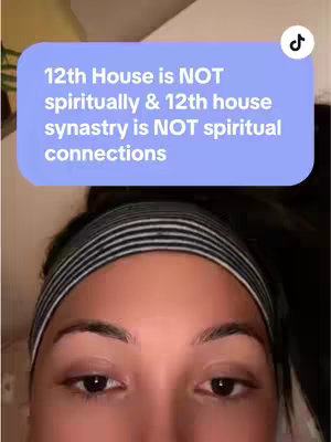 The cover image shows a close-up of a person's eyes and forehead with a light blue rectangular text box overlayed at the top. The text box is positioned slightly above the person's eyebrows, with the TikTok logo in the top right corner.  The person is wearing a black and white striped headband.