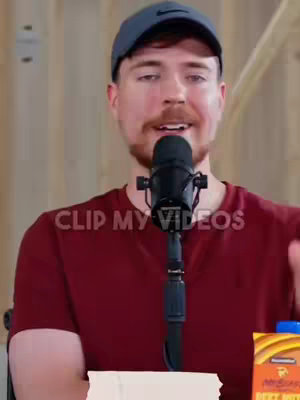 The cover image features a man wearing a cap and a maroon shirt, speaking into a microphone with a dark background. Text overlayed on the image reads "CLIP MY VIDEOS."