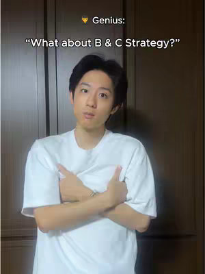 The cover image shows a young man standing in front of a closed wooden door wearing a white t-shirt. He has his arms crossed, with his hands tucked under his opposite arms, and appears to be looking up slightly, with a questioning, serious expression. Text overlays on the image introduce the subject matter - study strategies.