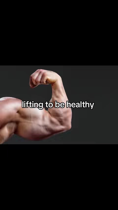 The image shows a close-up of a flexed arm muscle, presumably in the act of lifting. The arm is brown, and the emphasis on the biceps creates a sense of strength and physical exertion. Overlaid on this image is the text 'lifting to be healthy' in a white, sans-serif font.