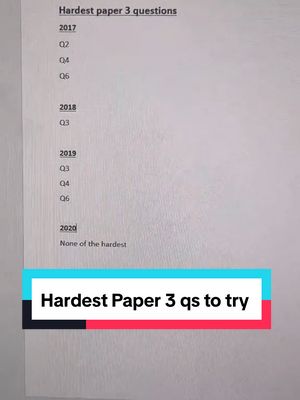 The cover image displays a list of exam questions categorized by year. At the bottom, a rectangular, colored bar with white text is overlaid.
