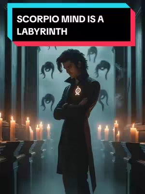 An AI-generated image depicts a man with dark hair staring downwards in a gothic-looking room. He has his arms crossed. Behind him is a series of shadowy figures and lit candles in the background.