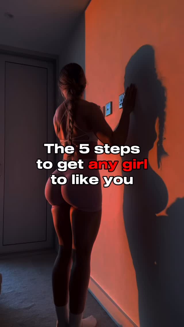 A woman in workout attire stands with her back to the camera, pressing against a brightly lit orange wall. Text overlays the image, and a strong shadow is cast on the wall.