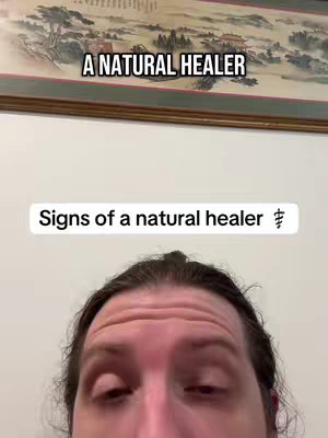 The cover image features a man from the chest up, looking at the camera with a background that includes a framed painting. Text overlays provide context about natural healing.