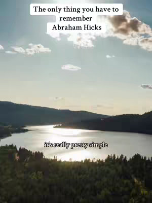 A serene landscape shot of a lake surrounded by green hills and a clear blue sky with scattered clouds. Text overlays are present, with a title at the top and a caption at the bottom.