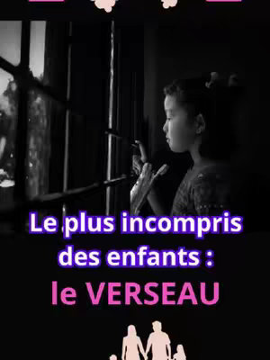 A black and white photo of a young girl gazing out a window, with the window frame bisecting the frame. Text overlays in purple and white titles the video. The video has been edited to have a grainy effect, overlayed by a blurred image.