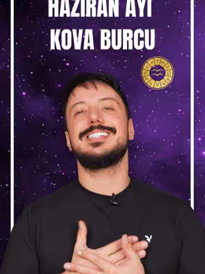 The cover image features a man smiling, centered against a background designed with a purple starry night effect and text in white on the upper portion. The man is wearing a black top, has a beard, and is looking towards the camera. The image incorporates elements of astrology with a zodiac symbol in the upper right corner.