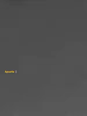 The cover image features a solid gray background with the word "Apostle" written in a yellow font in the left corner. The overall composition is minimal.