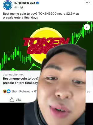 The cover image shows a man in the foreground, his face and upper body taking up much of the frame. He's looking at the camera with a focused expression, and an image of a social media post is behind him, partially visible. The social media post has a graphic overlay with a green and yellow color scheme. Text floats over the image, with lines of green. The post is about cryptocurrency.