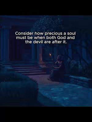 A nighttime outdoor scene featuring a stone staircase leading up to a building with columns. A person sits on a step, bathed in soft light, with text overlayed on top.