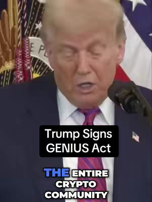A cover image featuring former President Donald Trump speaking at a podium. He is wearing a dark suit, a red tie, and has a serious facial expression. Overlayed text highlights the event. The background includes a blurred American flag.