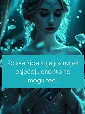 The cover image depicts a woman with ethereal beauty submerged underwater. She has fair skin, long flowing hair adorned with a jeweled headpiece, and is gazing downward with a melancholic expression. The scene is bathed in shades of turquoise and teal, with bubbles and small fish floating around, creating a magical, dreamy atmosphere. Overlaid on the image is a rectangular blue box containing white text.