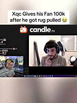 The cover image displays a split-screen view of a computer screen and a webcam feed. The top portion in white color shows the hook text in black font. The left side has a screen capture of a live stream or video. On the right, the creator watches and reacts to the screen. The overall layout is focused on the creator's screen interaction.
