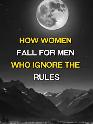 A grayscale image with a dark sky featuring a large, illuminated full moon at the top. Below, text in yellow and white font over a mountain range. The layout is simple, using the moon and text as the central visual elements.