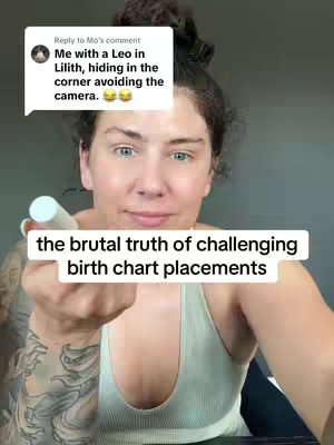 The cover image displays a woman in a selfie-style shot, focusing on her face and upper body. She appears to be indoors, with a neutral-toned background. The image has text overlays describing the video's themes. She is holding an object, possibly a cosmetic item, in her right hand.