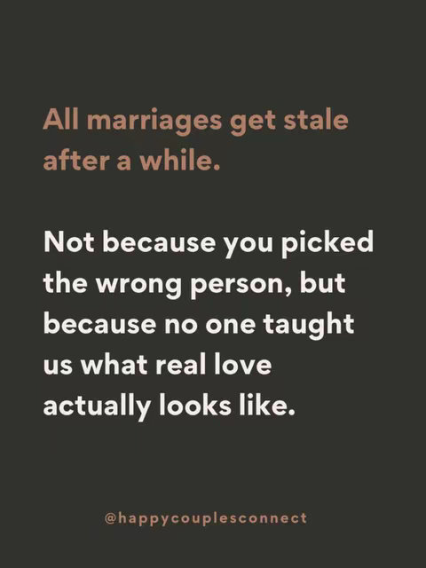 A rectangular image with a dark gray background and white text in a serif font. The text is a quote about marriage and real love, with the author's username at the bottom. The font color is a mix of white and a muted mauve.