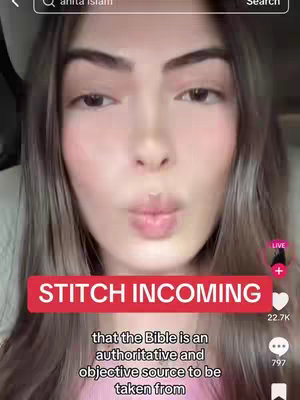 A close-up shot of a light-skinned woman with long, light brown hair. She is looking directly at the camera with her lips pursed as if to blow a kiss. A red banner with the text "STITCH INCOMING" is overlaid across the image.