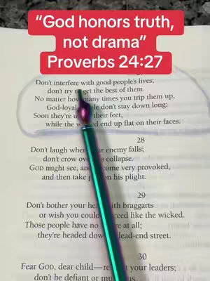 The image shows an open bible with a passage highlighted and text overlays. A metallic pen points to the text.