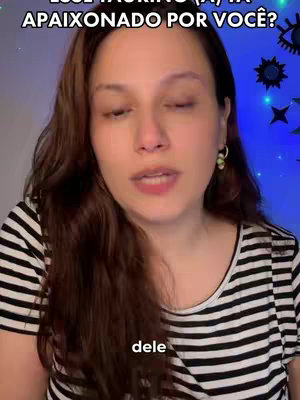 A woman with brown hair and a striped shirt is centered in the frame, positioned in a room with blurry blue and dark highlights, with the text overlayed.