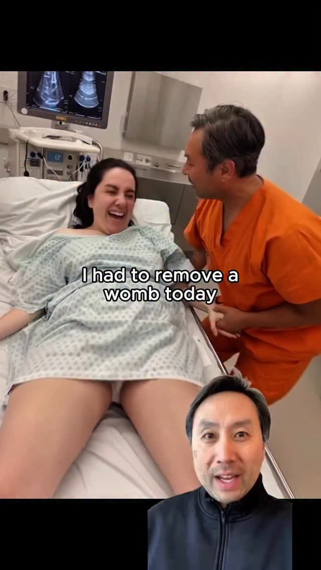 The cover image features a split-screen view. The top half includes a room with medical equipment and a patient lying on a bed with a doctor standing beside her. Below, a portrait of a man smiling looking at the camera.