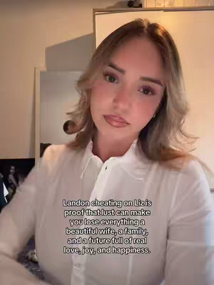 The cover image shows a woman with light hair and a white button-up shirt. The background includes a neutral-colored wall and a white board. Text overlay provides a relationship-focused message.