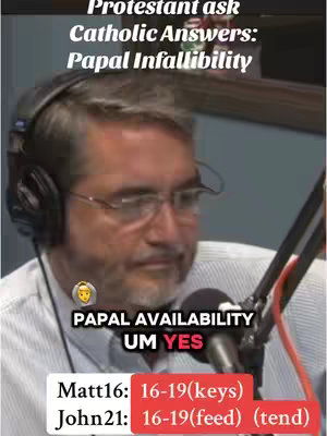 A man wearing glasses and headphones is speaking into a microphone. Above him is overlaid text. Below him are more overlaid graphics with text.