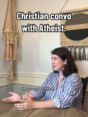 The cover image shows a woman in a striped shirt seated at a wooden table, talking. Text overlays appear in a speech bubble, adding context. The background suggests an interior setting with home decor.