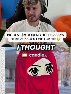 The cover image shows a man in a light-colored shirt sitting on a chair with a headphone on, a text overlay on the top with speech bubbles, and I THINK candle.tv with a cartoon character.